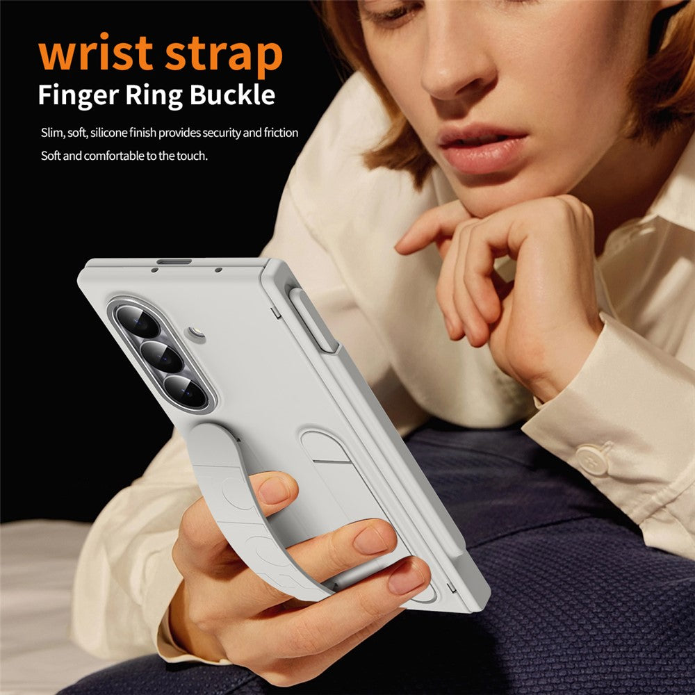 For Samsung Galaxy Z Fold8 Ultra Case Kickstand Wristband Hard PC Phone Cover with Pen Slot / Stylus