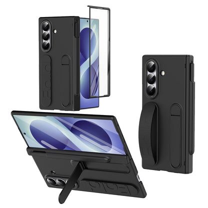 For Samsung Galaxy Z Fold8 Ultra Case Kickstand Wristband Hard PC Phone Cover with Pen Slot / Stylus