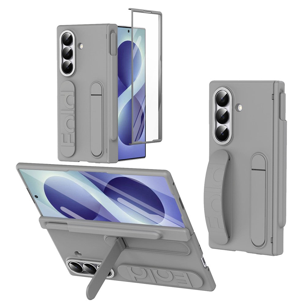 For Samsung Galaxy Z Fold8 Ultra Case Kickstand Wristband Hard PC Phone Cover with Pen Slot / Stylus