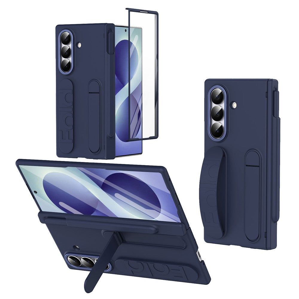 For Samsung Galaxy Z Fold8 Ultra Case Kickstand Wristband Hard PC Phone Cover with Pen Slot / Stylus