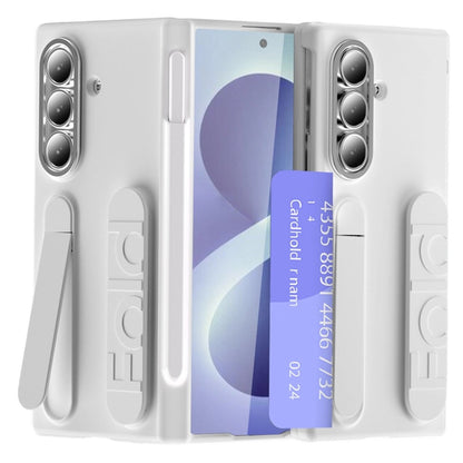 For Samsung Galaxy Z Fold8 Ultra Case Card Slot Kickstand Wristband Hard PC Phone Cover with Tempered Glass Film / Stylus
