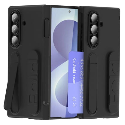 For Samsung Galaxy Z Fold8 Ultra Case Card Slot Kickstand Wristband Hard PC Phone Cover with Tempered Glass Film / Stylus