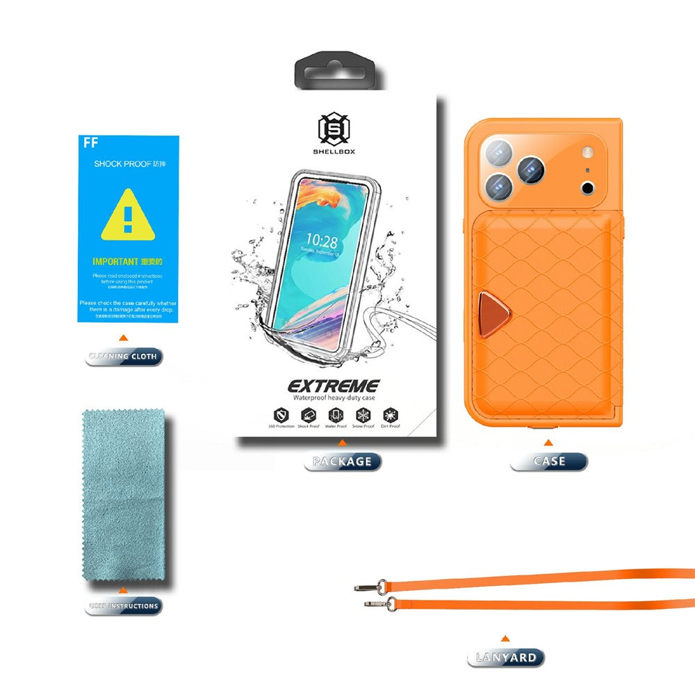 SHELLBOX for iPhone 17 Pro Waterproof Case IP68 2m Shockproof Phone Cover with Strap