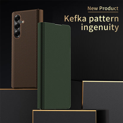 For Samsung Galaxy Z Fold8 Ultra Case Aramid Fiber Texture Leather + PC Stand Phone Cover