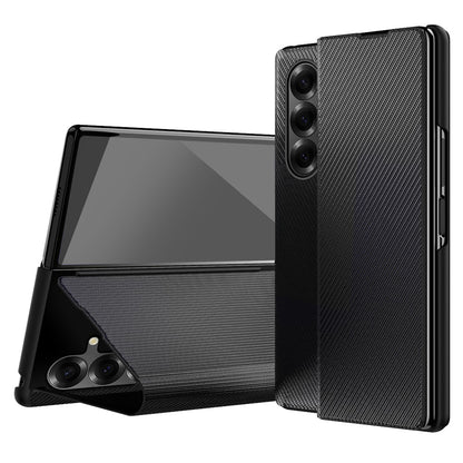 For Samsung Galaxy Z Fold8 Ultra Case Aramid Fiber Texture Leather + PC Stand Phone Cover