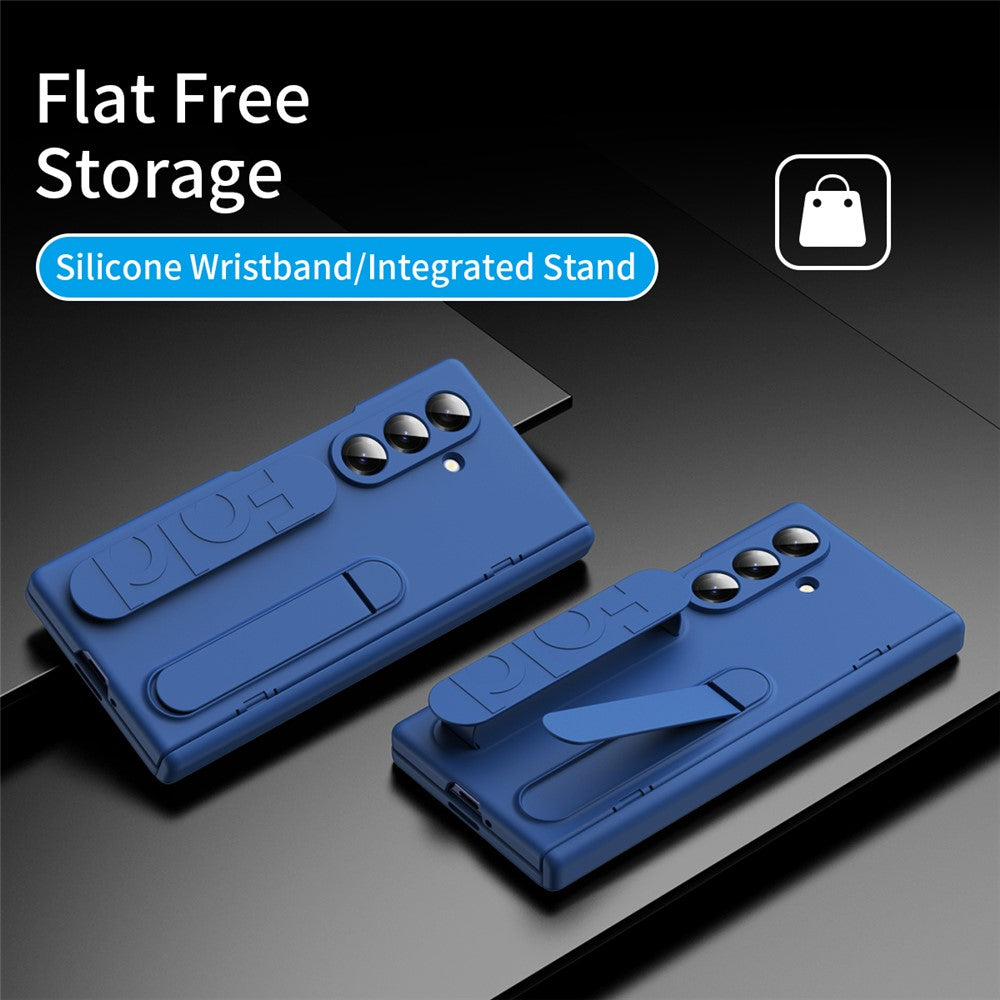 For Samsung Galaxy Z Fold8 Ultra Case Kickstand Wristband PC Phone Protective Cover with Tempered Glass Screen Protector