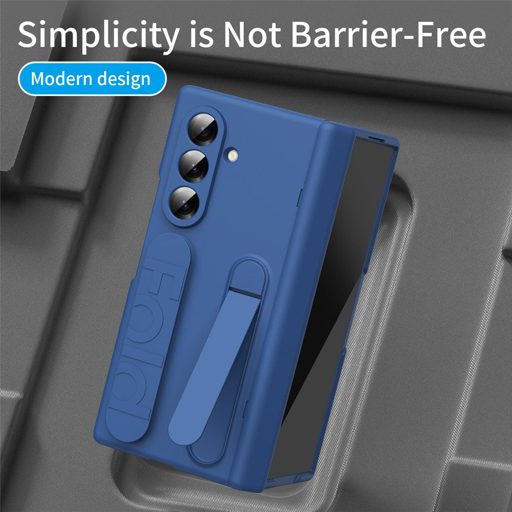 For Samsung Galaxy Z Fold8 Ultra Case Kickstand Wristband PC Phone Protective Cover with Tempered Glass Screen Protector