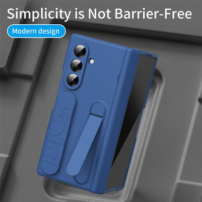 For Samsung Galaxy Z Fold8 Ultra Case Kickstand Wristband PC Phone Protective Cover with Tempered Glass Screen Protector