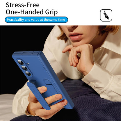 For Samsung Galaxy Z Fold8 Ultra Case Kickstand Wristband PC Phone Protective Cover with Tempered Glass Screen Protector
