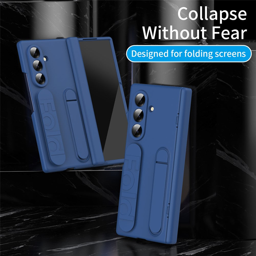 For Samsung Galaxy Z Fold8 Ultra Case Kickstand Wristband PC Phone Protective Cover with Tempered Glass Screen Protector