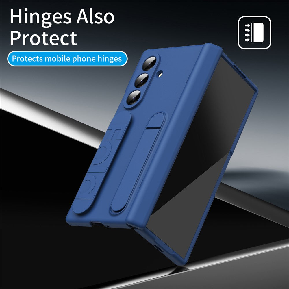 For Samsung Galaxy Z Fold8 Ultra Case Kickstand Wristband PC Phone Protective Cover with Tempered Glass Screen Protector