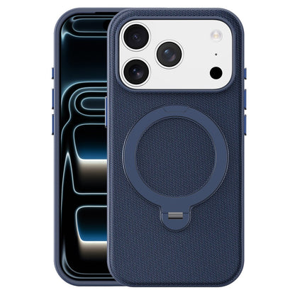 For iPhone 17 Pro Case Magnetic Rotating Kickstand Tech Fabric TPU Protective Cover