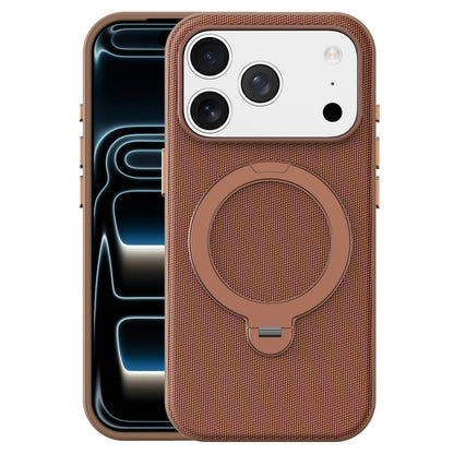 For iPhone 17 Pro Case Magnetic Rotating Kickstand Tech Fabric TPU Protective Cover