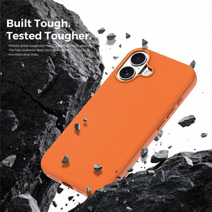 For iPhone 17 Magnetic Case Tech Fabric Coated TPU + PC Anti-Drop Phone Cover