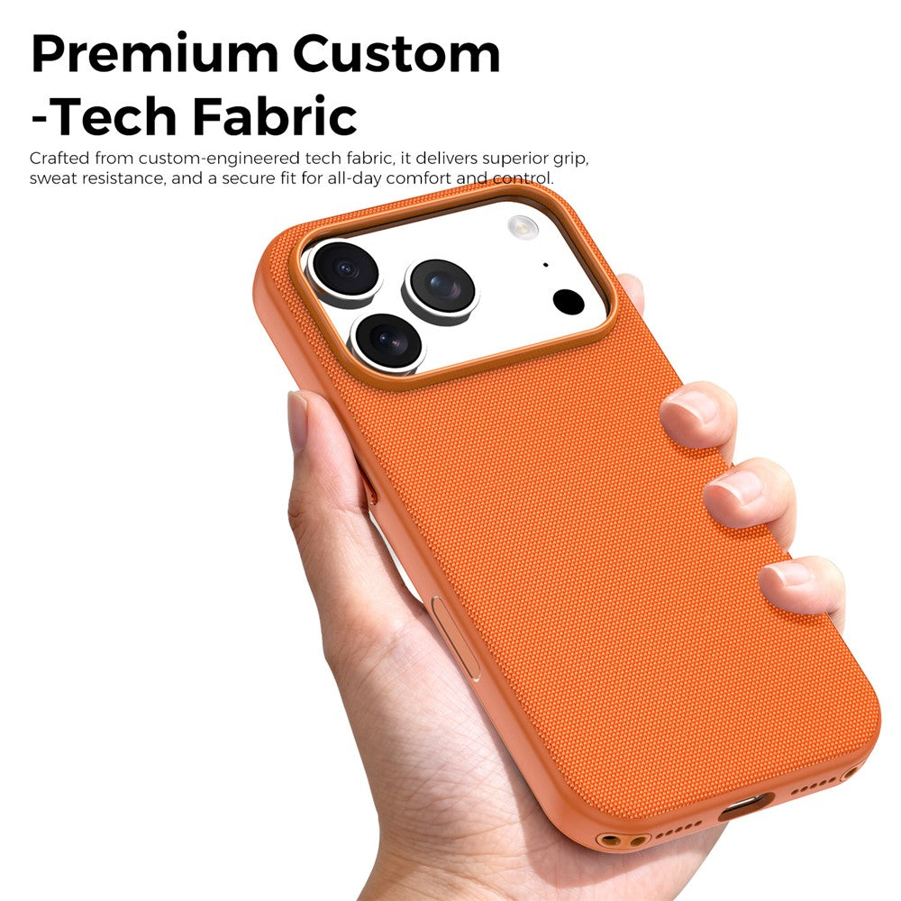 For iPhone 17 Pro Magnetic Case Tech Fabric Coated TPU + PC Anti-Drop Phone Cover