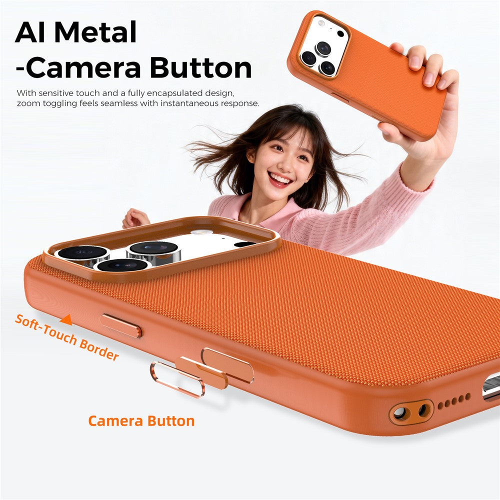 For iPhone 17 Pro Magnetic Case Tech Fabric Coated TPU + PC Anti-Drop Phone Cover