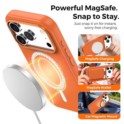 For iPhone 17 Pro Magnetic Case Tech Fabric Coated TPU + PC Anti-Drop Phone Cover