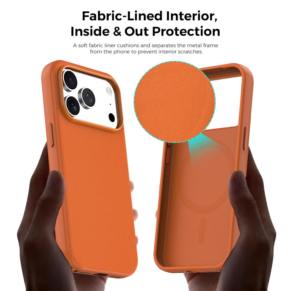For iPhone 17 Pro Magnetic Case Tech Fabric Coated TPU + PC Anti-Drop Phone Cover