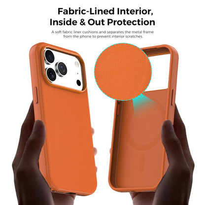 For iPhone 17 Pro Magnetic Case Tech Fabric Coated TPU + PC Anti-Drop Phone Cover