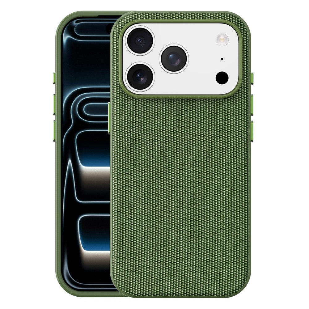 For iPhone 17 Pro Magnetic Case Tech Fabric Coated TPU + PC Anti-Drop Phone Cover