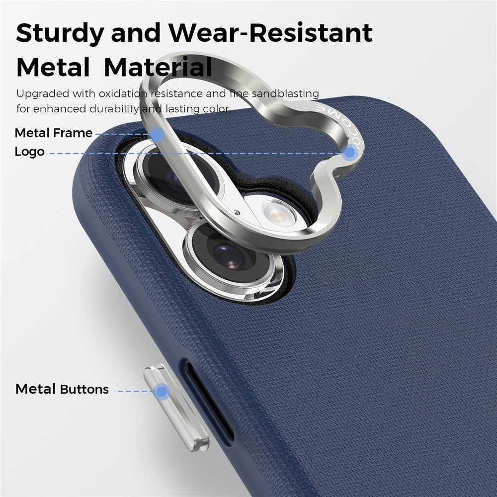 For iPhone 17 Magnetic Case Fine Grid Texture Leather Back Phone Cover with Detachable Card Holder