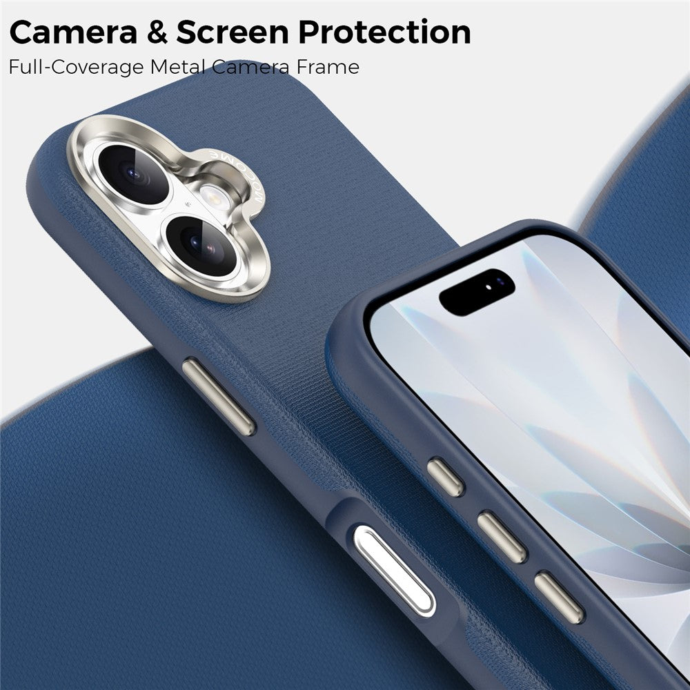 For iPhone 17 Magnetic Case Fine Grid Texture Leather Back Phone Cover with Detachable Card Holder