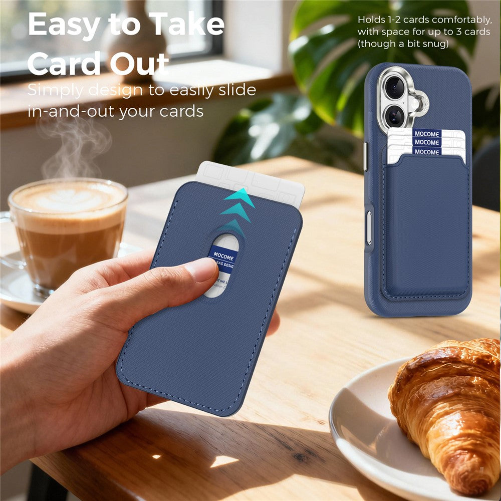 For iPhone 17 Magnetic Case Fine Grid Texture Leather Back Phone Cover with Detachable Card Holder