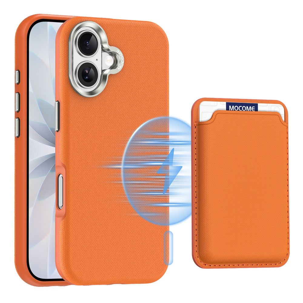 For iPhone 17 Magnetic Case Fine Grid Texture Leather Back Phone Cover with Detachable Card Holder