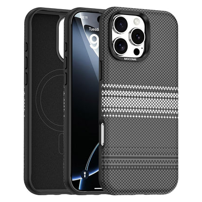 For iPhone 16 Pro Max Magnetic Case Gradient Rainbow Leather Coated TPU + PC Hybrid Shockproof Cover