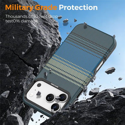 For iPhone 17 Pro Magnetic Case Gradient Rainbow Leather Coated TPU + PC Hybrid Shockproof Cover