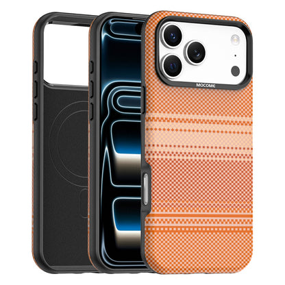 For iPhone 17 Pro Magnetic Case Gradient Rainbow Leather Coated TPU + PC Hybrid Shockproof Cover