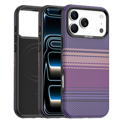 For iPhone 17 Pro Magnetic Case Gradient Rainbow Leather Coated TPU + PC Hybrid Shockproof Cover