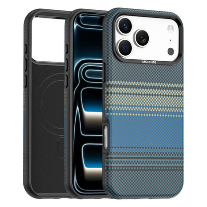 For iPhone 17 Pro Max Magnetic Case Gradient Rainbow Leather Coated TPU + PC Hybrid Shockproof Cover