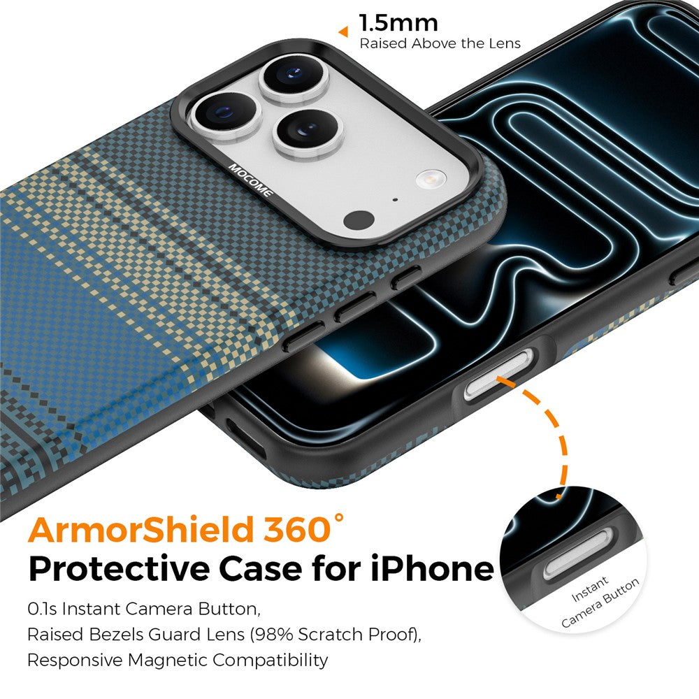 For iPhone 17 Pro Max Magnetic Case Gradient Rainbow Leather Coated TPU + PC Hybrid Shockproof Cover