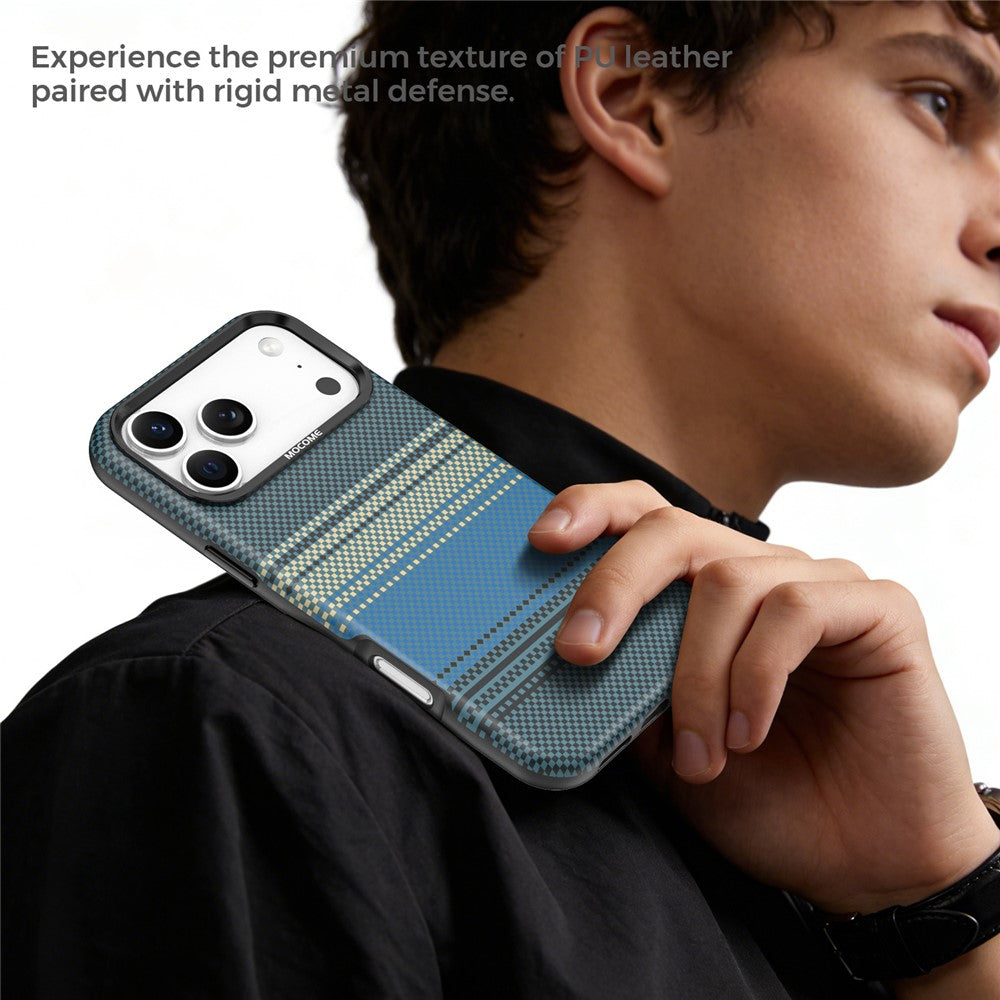 For iPhone 17 Pro Max Magnetic Case Gradient Rainbow Leather Coated TPU + PC Hybrid Shockproof Cover