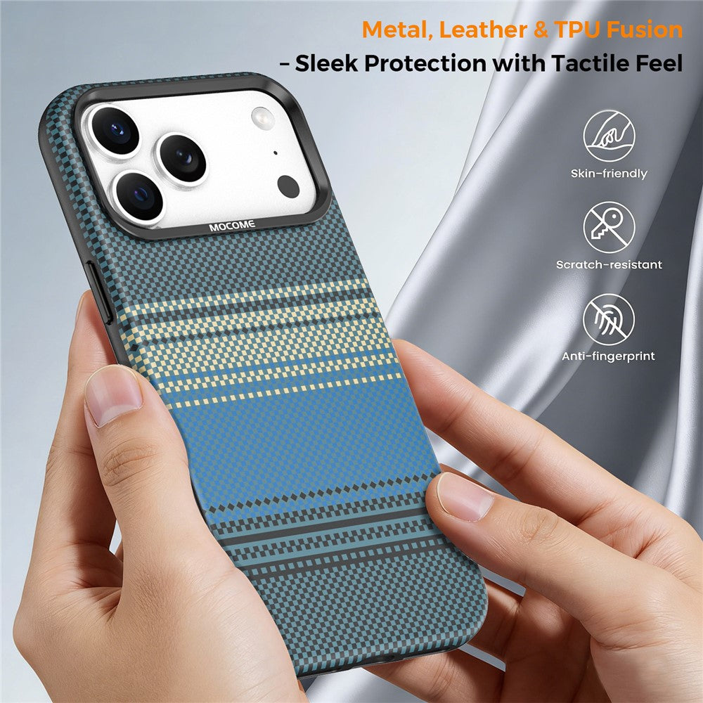 For iPhone 17 Pro Max Magnetic Case Gradient Rainbow Leather Coated TPU + PC Hybrid Shockproof Cover