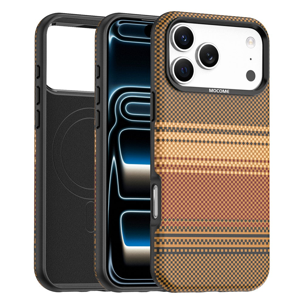 For iPhone 17 Pro Max Magnetic Case Gradient Rainbow Leather Coated TPU + PC Hybrid Shockproof Cover
