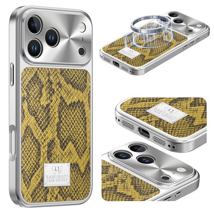 For iPhone 17 Pro Max Magnetic Case Snake Pattern Anti-Scratch PU Leather + PC + TPU Phone Cover