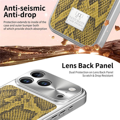 For iPhone 17 Pro Max Magnetic Case Snake Pattern Anti-Scratch PU Leather + PC + TPU Phone Cover