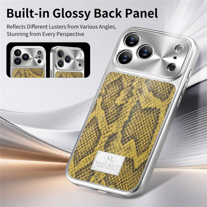 For iPhone 17 Pro Max Magnetic Case Snake Pattern Anti-Scratch PU Leather + PC + TPU Phone Cover