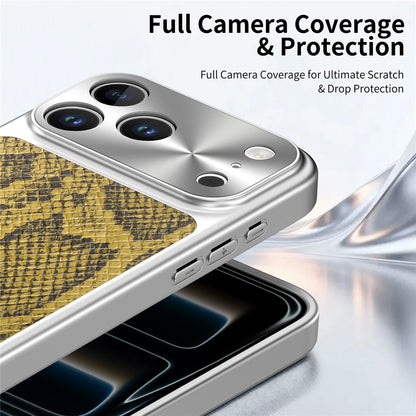 For iPhone 17 Pro Max Magnetic Case Snake Pattern Anti-Scratch PU Leather + PC + TPU Phone Cover