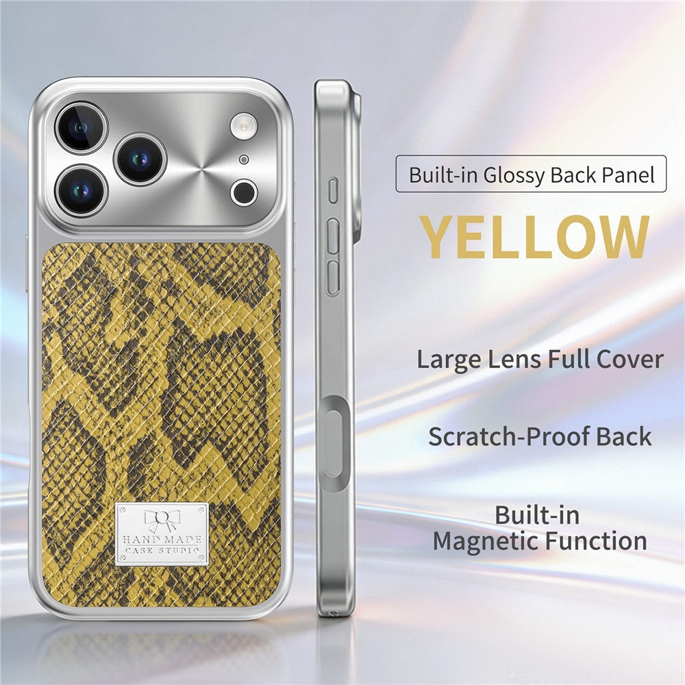 For iPhone 17 Pro Max Magnetic Case Snake Pattern Anti-Scratch PU Leather + PC + TPU Phone Cover
