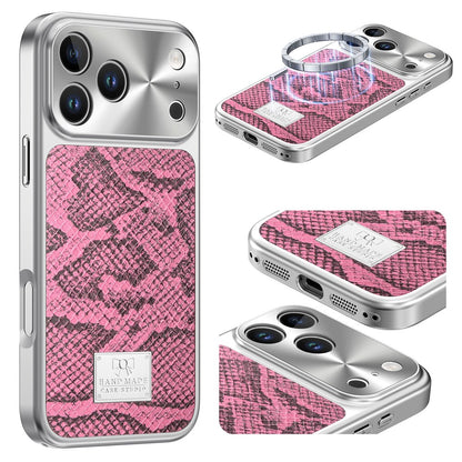 For iPhone 17 Pro Max Magnetic Case Snake Pattern Anti-Scratch PU Leather + PC + TPU Phone Cover