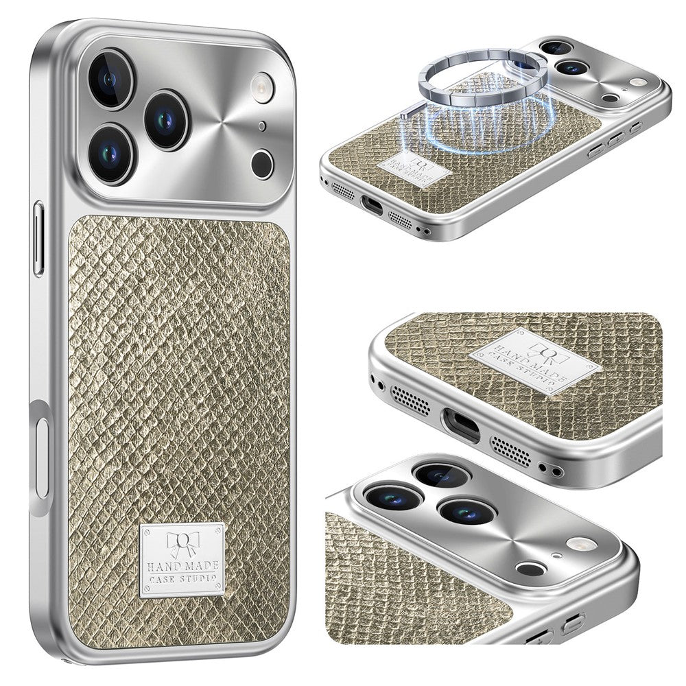 For iPhone 17 Pro Max Magnetic Case Snake Pattern Anti-Scratch PU Leather + PC + TPU Phone Cover