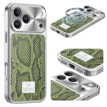 For iPhone 18 Pro / 17 Pro Magnetic Case Snake Pattern Anti-Scratch PU Leather + PC + TPU Phone Cover