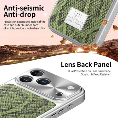 For iPhone 18 Pro / 17 Pro Magnetic Case Snake Pattern Anti-Scratch PU Leather + PC + TPU Phone Cover