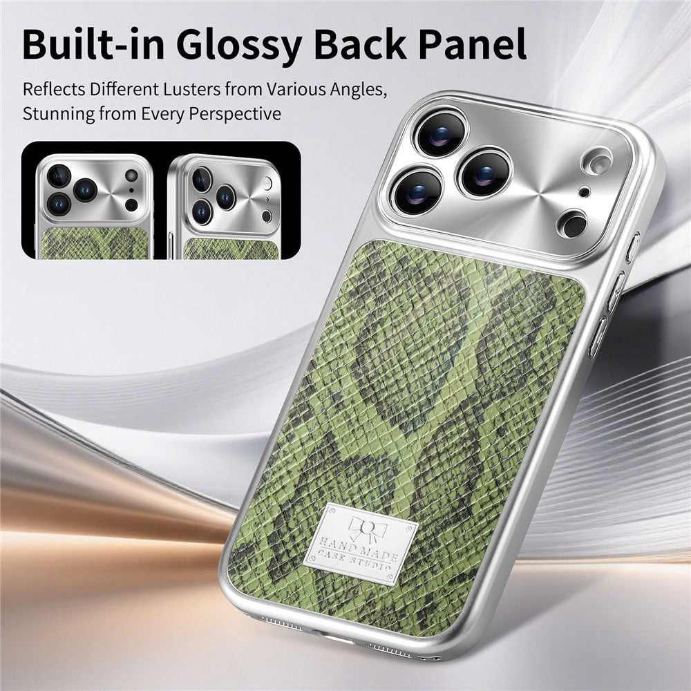 For iPhone 18 Pro / 17 Pro Magnetic Case Snake Pattern Anti-Scratch PU Leather + PC + TPU Phone Cover