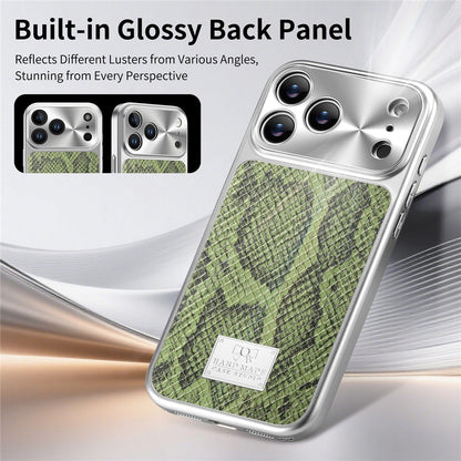 For iPhone 18 Pro / 17 Pro Magnetic Case Snake Pattern Anti-Scratch PU Leather + PC + TPU Phone Cover