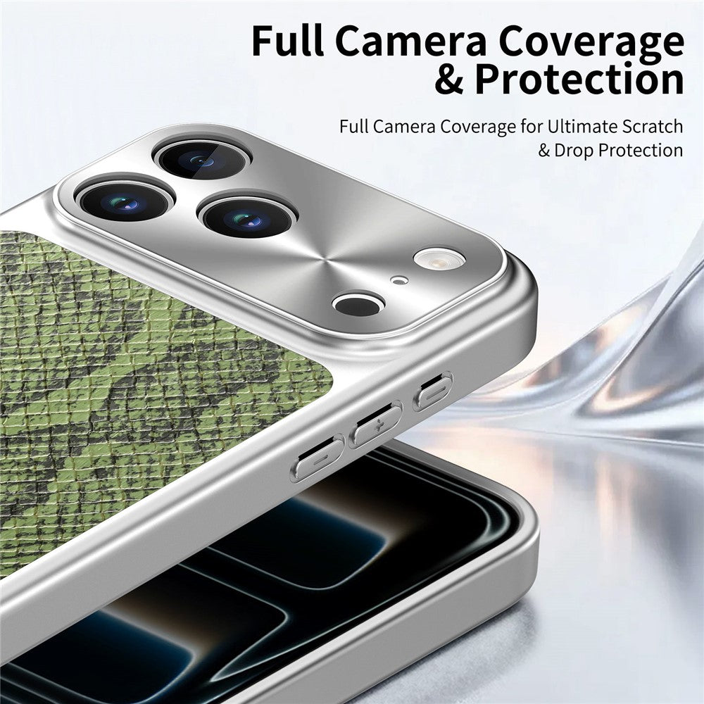 For iPhone 18 Pro / 17 Pro Magnetic Case Snake Pattern Anti-Scratch PU Leather + PC + TPU Phone Cover