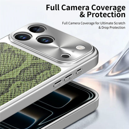 For iPhone 18 Pro / 17 Pro Magnetic Case Snake Pattern Anti-Scratch PU Leather + PC + TPU Phone Cover